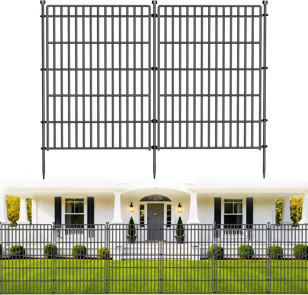 No Dig Garden Fence, Dog Fencing Outdoor for Yard, 10 Panels Size: 34 in(H) X 22.5 ft(L)
