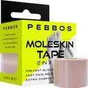 Moleskin Tape - 2in x 16ft - Blister Prevention Tape, Medical Padding Tape | Water Resistant & Hypoallergenic | Thin Mole Skin Padding & Athletic Tape for Running, Hiking, Walking - Single Roll