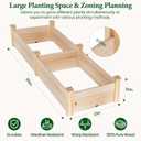 MIXC 82ft Wooden Horticulture Raised Garden Bed Outdoor Divisible Elevated Planting Planter Box for Vegetables, Herbs, Strawberry, Flowers in Backyard and Patio, Natural Wood