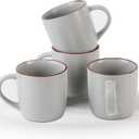 famiware Mercury Coffee Mugs 13 oz, Coffee Mugs Set of 4 with Handle, Cups for Latte, Hot Tea, Cappuccino, Mocha, Cocoa, Light Grey