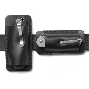 Leather Pocket Knife Belt Sheath for Horizontal & Vertical Carry, EDC Multitool Folding Knife Belt Holder Holster VPKM