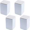 4" Self Adhesive Bed and Furniture Risers,Steel Bed Riser to Heavy Furniture or Beds Self-Adhesive Chair Table Risers,Square White
