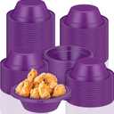 Lallisa 100 Pcs 12oz Purple Disposable Plastic Bowls Halloween Dessert Cups Ice Cream Snack Salad Soup Food Serving Bowls for Halloween Party Favor Picnic