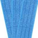 3 Pack 16.5 inch Reusable Mop Pads Microfiber Spray Mop Replacement Heads for Wet/Dry Mops Compatible with Bona Floor Care System (Blue)