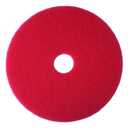 3M Buffer Floor Pad 5100, Red, 14", Removes Soil, Scratches, Scuff Marks, and Black Shoe Heel Marks