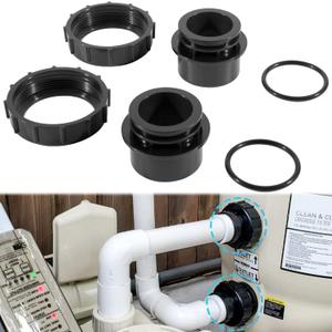 2 Pack 270100 Black Pool Valve Adaptor Replacement Kit Fit for Pentair Quad D.E. Filter, FNS Plus Filter, Clean & Clear Plus Filter
