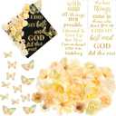 Feifeiya 36 Pcs DIY 2026 Graduation Cap Decorations Accessory Kit Include Faux Flower Heads Graduation Quotes Glitter Stickers 3D Butterfly for Grad Cap Topper DIY Gift(Gold,Inspirational)
