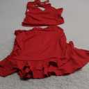 Skirt Sets Women 2 Piece Outfits Summer Going Out Sleeveless Halter Crop Top and Mini Skirt Concert Rave Travel Outfits (Small, Red)