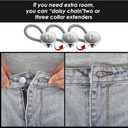 8 x 9Pcs Collar Extenders Button for Mens Shirts, Neck Extender Sewing Buttons Extender for Dress Shirts, Suits Cuffs, Coat, Jeans Pants for Men and Women (Black, White, Silver)