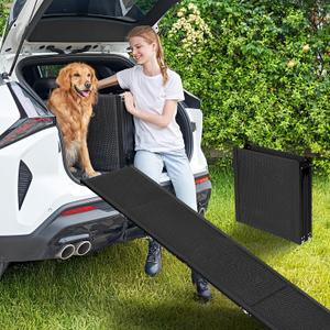 EHEYCIGA Dog Ramp for Car, 71" L x 19.7" W Pet Ramps for Large Dogs Up to 150LBS Enter a Car, SUV & Truck, Extra Wide Pet Steps with Anti-Slip Surface