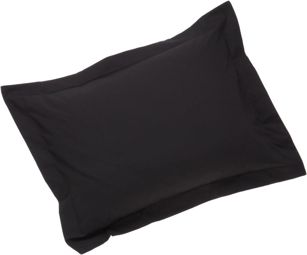 Crescent Tailored 100% Pure Natural Cotton Standard Pillow Shams - Hypoallergenic - 200 TC 26"x30" (Black)