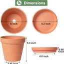 Orceler 6 inch Terracotta & Clay Pots for Plants with Saucer, Medium Terra Cotta Plant Pots with Drainage Hole, Flowerpot with Tray, Terracotta Pot for Indoor Outdoor Plant - Pack of 4 Planters