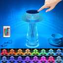 MAINI Crystal Led Lamp, Crystal Diamond Table Lamp 16-Color Changing Remote Control Bedside Lamp with USB Cable (I)