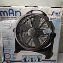 MAN 20-Inch Floor Fan, Gray and Black, High-Velocity Air Circulator, Adjustable Tilt, Indoor Cooling