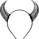 L'VOW Black Witch Demon Horns Headband Devil Headpiece Halloween Evil Headdress Costume