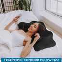 HunnmingRe Cervical Pillow Case Cover Comfortable and Breathable Memory Foam Cervical Neck Pillow Case Cover with Zipper(Black,Queen Size)