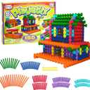 POPULAR PLAYTHINGS Playstix Construction Toy Set with Building Sticks for STEM and Classroom Use, for Kids Ages 4 and Up - 150 Piece Kit