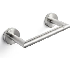 JunSun Toilet Paper Holder Brushed Nickel Pivoting Toilet Paper Roll Holder Brushed Toilet Paper Holder Stainless Steel Modern Bathroom Tissue Holder Mega Roll Holder for RV Wooden Cabinet Wall Mount (Brushed Nickel)