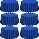 6 Pack Royal Blue Round Tablecloth - 120 Inch Polyester Table Cloth - Washable Decorative Fabric Table Covers for Wedding, Dining, Party, Banquet