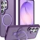 STERKER Designed for Samsung Galaxy S26 Ultra Case Magnetic Ring Stand [Military Grade Drop Protection][Compatible with Magnetic] Translucent Slim S26 Ultra, Purple