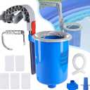 Above Ground Pool Skimmer with 5 Pool Skimmer Socks, Wall Mount Pool Surface Skimmer with Hose and Basket, Adjustable Floating Pool Filter, Automatically Cleans and Removes Pool Surfaces Leaves