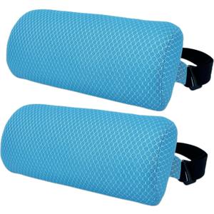 REEZEIVI 2 Pack Headrest Pillow for Patio Chaise Lounge,Chaise Lounge Pillows Outdoor 3D air mesh with Elastic Band,Quick Drying and Washable Spa Pillow for Recliner,Beach Chair,Office Chair,Blue