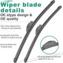 28" 14" 14" Windshield Wiper Blades Replacement for Honda Fit 2009 2010 2011 2012 2013 2014 2015 2016 2017 2018 2019 2020 Premium All Weather Front Rear Wipers Set - OEM Quality (Pack of 3)