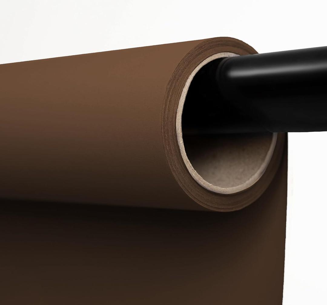 Kate Seamless Paper Backdrop Brown Paper Backdrop Seamless Backdrop Paper Rolls (53''x16.4' Coco Brown) 