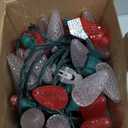 Dazzle Bright 100 Pack C7 C9 Lights Spring Clips + 100 LED Red and White C9 Christmas String Lights