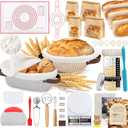 Aliggbent 38Pcs Sourdough Bread Baking Supplies  11'' Oval & 10'' Round Cotton Rope Banneton Bread Proofing Baskets with Liners & Covers, Sourdough Starter Jar Kit, Scale, Bags & Bread Making Tools
