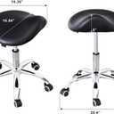 Saddle Stool with Wheels, Ergonomic Rolling Height Adjustable Chair for Medical Clinic Dental Tattoo Hair Stylist Salon Facial Nail Artist Spa, Swivel Pu Leather Stool,Black