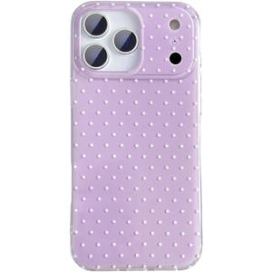 QLTYPRI Cute Phone Case for iPhone 17 Pro Max Case Polka Dot Fashion Aesthetic Design for Women Girls, Slim TPU Shockproof Protective Phone Cover for iPhone 17 Pro Max - Purple
