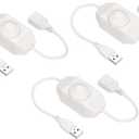 MECCANIXITY LED Strip Dimmer Switch 5V DC USB Female to Male Extension Cord with Rotary Switch Controller for LED Strips Lights, White Pack of 3