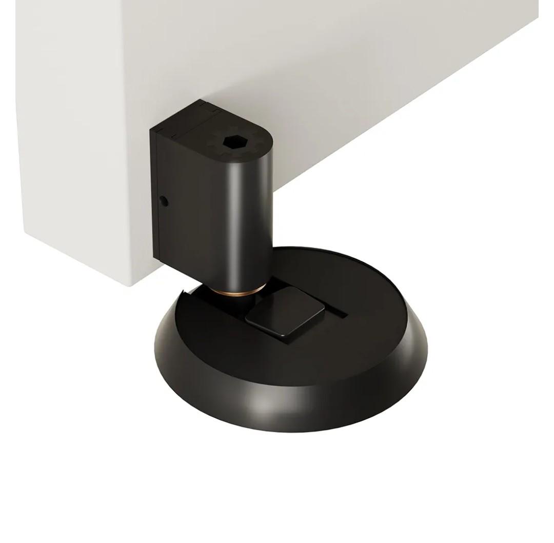 Latest Upgrades Mechanical Door Stopper, Punch-Free Windproof Door Stop, Heavy-Duty Floor Door Stop for Bottom, Silent Floor Door Stoppers, Black