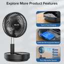Belife X8 Portable Fan, 7200mAh Battery Powered Rechargeable, Oscillating USB Desk Floor Fan with Remote, Foldable Telescopic Fan for Home Bedroom Sleeping Office Camping Travel, 7.7" (Black)
