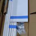 Fredbeck 32x84 inch White Barn Door with 5.5FT Sliding Door Hardware Kit Included & Handle,Solid,MDF,PVC Surface,DIY Assembly,5-Panel,Fit 29in-30in Opening