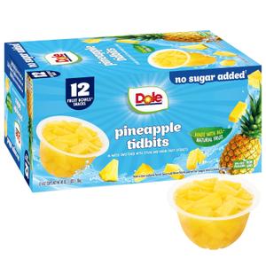 Dole Pineapple Tidbits with No Sugar Added - Dole Fruit Bowls Snacks - 4 oz Fruit Bowls - 12 Pack BB Jan 16 2026 Dole Pineapple Tidbits with No Sugar Added - Dole Fruit Bowls Snacks - 4 oz Fruit Bowls - 12 Pack BB Jan 16 2026