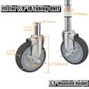 RILIDRI 4-Inch Caster for Wire Shelving Racks, Heavy Duty Scaffolding Wheel with Brake, Set of 4 Metro Shelving Replacement Wheels(.864" x 2-3/16")