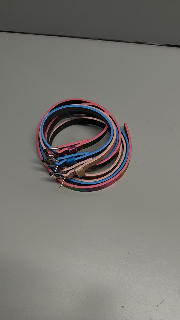 3 Pack Belts for Girls Rainbow  Silver