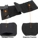 Belly Band Holster for Concealed Carry Elastic Abdominal Slim Wrap Concealment Handgun Holster with 2 Magazine Pouches for Right and Left Hand Draw