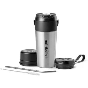 nutribullet Flip Portable Blender with Insulated Cup, Cordless, Brushed Stainless, NBPB50350SS (20 oz)