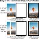 JCJMY 13x20 Picture Frame with 11x17 Mat, Display Photo 11x17 with Mat or 13 x 20 Without Mat, Wall Hanging Large 13 by 20 Poster Frame with Plexiglass, Black