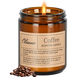 Scented Coffee Candle, Candles for Home Scented, Candles Clearance for Women, Aromatherapy Jar Candles Gift for Home (Amber Jar, Coffee)