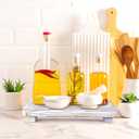 Bathroom Counter Tray Wood Pedestal Stand White Kitchen Countertop Trays Decorative Dish Soap Dispenser Holder for Bathroom Sink Accessories Wooden Riser Display Stands Kitchen Decor Vanity Tray