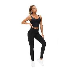 THE GYM PEOPLE High Waist Yoga Trousers for Women's Tummy Control Fitness Athletic Workout Running Trousers XL