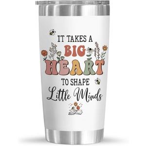 Teacher Appreciation Gifts Ideas - It Takes A Big Heart To Shape Little Minds Teacher Tumbler 20 Oz - Thank You Gifts - Preschool, End Of The Year