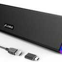 LENRUE Computer Speakers for Desktop,PC Speakers with Single USB for Power and Stereo Sound,Touch Lights Gaming Speakers Sound bar for Desktop PC Monitor Laptop(USB-C Adapter Included)