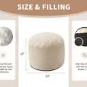 Pouf Ottoman Foot Rest 20"x15" Footstools and Ottomans Small with Filling Cream Small Beige Ottoman Foot Rest Ivory Poofy Ottom Stool Soft Poofs/Ottomans Furniture Living Room Ottom Footstool