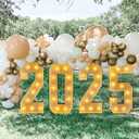 2025 Graduation Decorations, 3FT Large Grad 2025 Marquee Light Up Letters Sign, Class of 2025 Congrats Party Supplies for Kindergarten Preschool High School College (White 2025)