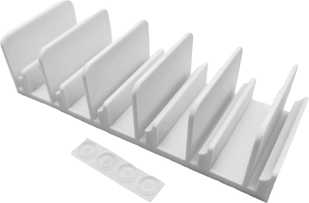 Lids Organizer Stand, Lids Holder Only Compatible with Rubbermaid Brilliance Lids of 3.2 Cup, 4.7 Cup, 1.3 Cup, Holds up to 6 Lids (Not Fit for Other Brands), White, 1 Pack